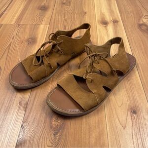 Toms Calipso Suede Cinnamon Brown Lace Up Gladiator Sandals Women’s 10 Bohemian